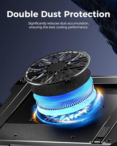 AICHESON Laptop Cooling Pad Turbofan Ultra 10°C-35°C Temperature Drop | Gaming Laptop Cooler Base , RGB Turbo Fan Stand Heat Dissipation for 14-19 inch Computer Laptops - color: 12V