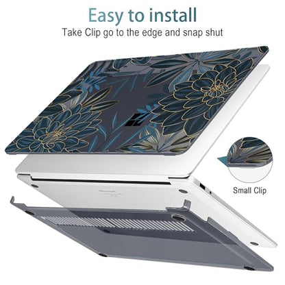 Mektron Printed Case for 2025 Microsoft Surface Laptop Windows 11 Copilot+ PC Surface Laptop 13 inch Touchscreen Display Cover Fits Model 2095, Dahlia Flower C035 - color: Dahlia Flower C035
