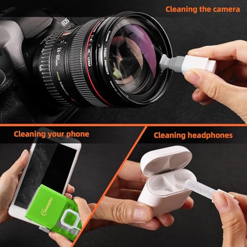 All-in-1 Keyboard Cleaner Laptop Cleaning Kit,Computer Screen-Safe Tools | MacBook iPad iPhone,Electronics Brush Tool for PC Camera Lens Earbuds,Deep Cleaning Spray Cloth, High-Density Soft Brush - color: LightGreen