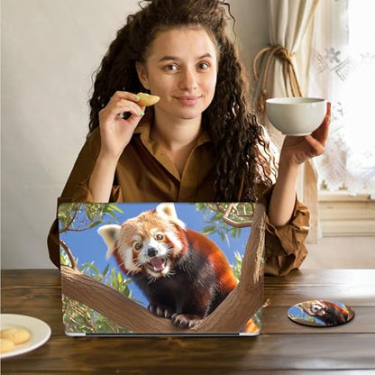 Laptop Skin Sticker Decal 15.6 Inch,12 13 13.3 14 15 15.6 in Laptop Netbook Skins for Notebook,Art Decal Removable Waterproof Scratch Resistant,Universal Vinyl Cover,Cute Raccoon Tree - color: Cute Raccoon Tree
