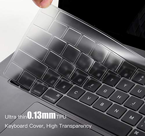 Keyboard Cover Compatible with MacBook Pro 13 inch M2 A2338 2023 2022 2021 2020 M2 M1 A2338 A2289 A2251 & MacBook Pro 16 inch A2141 2020 2019 Touch Bar & Touch ID Keyboard Protector Skin Cover, Clear - size: Mac Pro 13(Cover Touchbar)