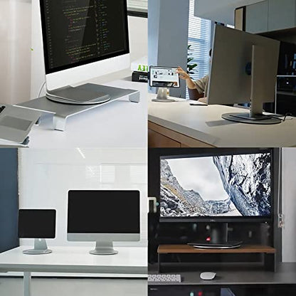 Aluminum 360° Rotation Monitor Swivel Base Computer Screen Monitor | Turntable Stand Flat Panel TV Rotating Mat for iMac Laptop Potted Plants Arts Crafts Products Display Stand