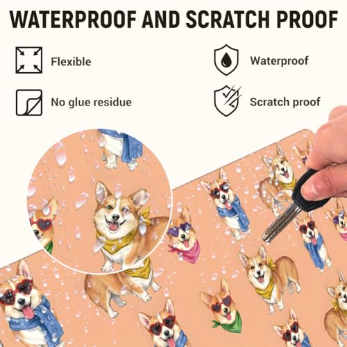 3Pcs Laptop Skin Sticker Decal Corgi PVC Laptop Sticker Fits for 12-16 Inch Notebook Waterproof Scratch Proof Universal Notebook PC Personalized Protector Gift - style: Corgi