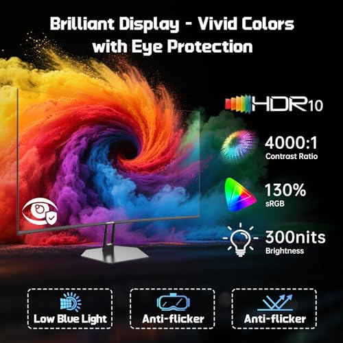 Hikers 27 Inch 240Hz Curved Gaming Monitor, FHD 1080P Computer Monitor | 4000:1 Contrast Ratio Fast VA with MPRT 1ms, 130% sRGB 1500R HDMI DP VESA 100×100, (G27H1F, One HDMI Cable Included) - size: 27 inch