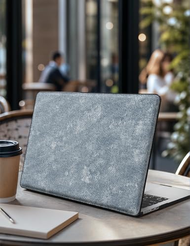 iCasso for M5 MacBook Air 13 inch Case 2026 2025-2022 M4 M3 M2 Model A3449 A3240 A3113 A2681, Leather Sturdy Protective Hard Shell Case for Mac Air 13.6"+Keyboard Cover + Screen Protector,Denim Blue - color: Denim Blue