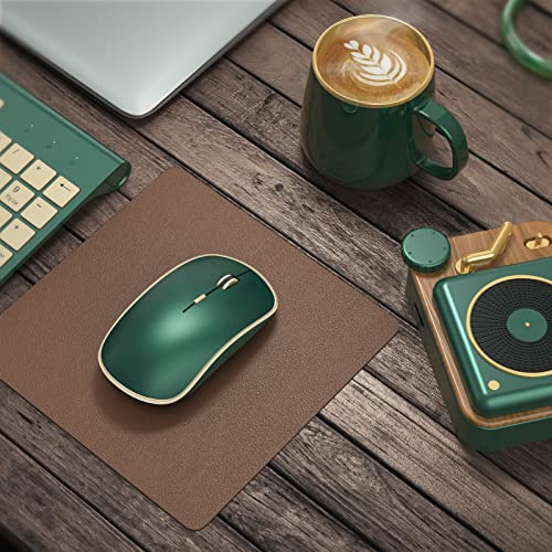 JOYACCESS 2.4G Slim Wireless Silent Mouse, Portable Wireless Computer Mouse with 5 Adjustable DPI Levels, USB Mice for Desktop, Notebook, MacBook, Chromebook, PC (Green) - color: Green