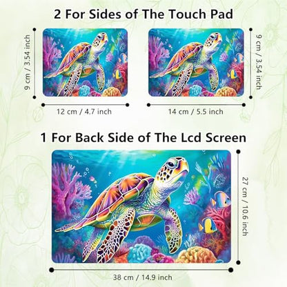 Laptop Skin Sticker Decal, Universal Reusable Vinyl Laptop Cover for 12" 13" 13.3" 14" 15" 15.4" 15.6" Notebook PC, Reusable Waterproof Scratch-Resistant with 2 Wrist Pads,Cute Sea Turtle - color: Cute Sea Turtle