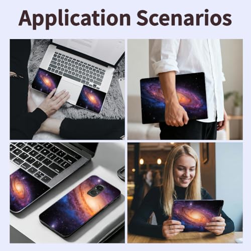 3Pcs Laptop Skin Sticker Decal Galaxy PVC Laptop Sticker Fits for 12-16 Inch Notebook Waterproof Scratch Proof Star Universal Notebook PC Personalized Protector Gift - style: Milky Way