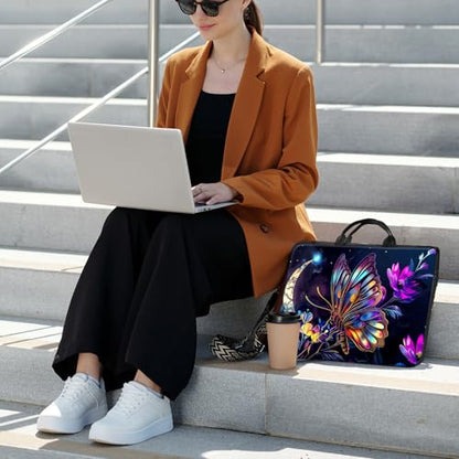 Laptop Bag,14 15 15.6 inch Laptop Case Sleeve,Computer Sleeve with Handle for Women Men,Carrying Case for MacBook,Dell,Lenovo,Notebook Computer,Glitter Butterfly Moon - color: Glitter Butterfly Moon