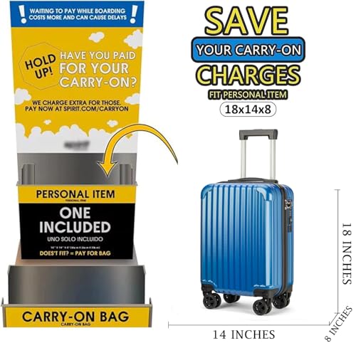 Personal Item Suitcase 18x14x8 Inches Hardside Built In TSA Lock & USB Port Lightweight Luggage Silent Double Spinner Wheels Maximum Underseat Carry-On Bag For Spirit and Frontier (Royal Blue) - color: Royal Blue
