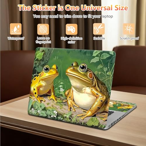 10 inch Laptop Sleeve with Laptop Skin Sticker Set – Slim Protective Case with Smooth Zipper, Lightweight Tablet & Notebook Sleeve for Travel & Daily Carry, Frogs - color: Frogs, size: 10 inch