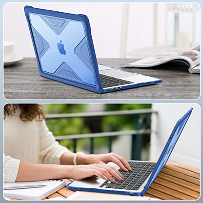 Fintie Case for MacBook Air 13.6 Inch A3449 A3240 A3113 A2681 (2022 2023 2024 2025 2026 Release) - Heavy Duty Rugged Hard Shell Case Cover for MacBook Air 13 Inch M2 M3 M4 M5 Chip, Blue - color: Blue