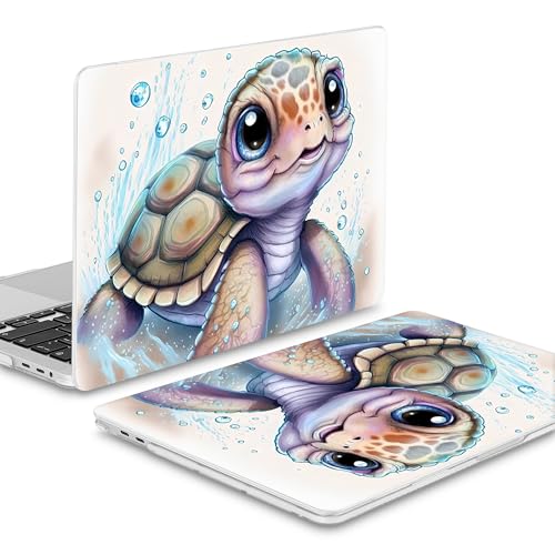 Mektron Case for MacBook Pro 16 Inch A2141 Cover 2019 Release 16" with Liquid Retina Display/Touch ID, Plastic Hard Shell with Keyboard Skin & Screen Protector & Dust Plug, Cute Turtle - color: Cute Turtle