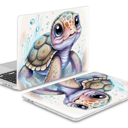 Mektron Case for MacBook Pro 16 Inch A2141 Cover 2019 Release 16" with Liquid Retina Display/Touch ID, Plastic Hard Shell with Keyboard Skin & Screen Protector & Dust Plug, Cute Turtle - color: Cute Turtle