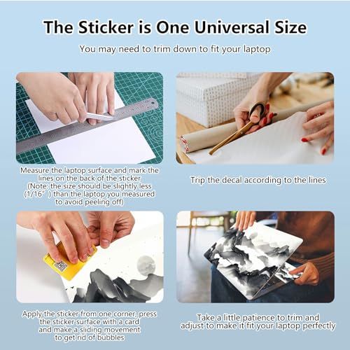 Universal Laptop Skin Sticker with 2 Wrist Pad Skins, Waterproof Scratch Resistant Vinyl Laptop Cover Decal, Cut to Fit for 11–15.6 Inch MacBook HP Dell Lenovo, Landscape Painting - color: Landscape Painting