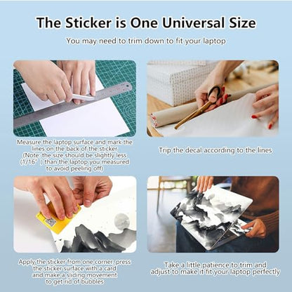 Universal Laptop Skin Sticker with 2 Wrist Pad Skins, Waterproof Scratch Resistant Vinyl Laptop Cover Decal, Cut to Fit for 11–15.6 Inch MacBook HP Dell Lenovo, Landscape Painting - color: Landscape Painting