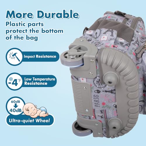 Tilami Rolling Backpack for Kids 18 inch Boys and Girls Laptop Backpack,Grey - color: Grey