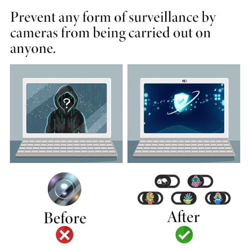 7 Pcs Laptop Camera Cover Slide, Webcam Cover Slide, Ultra-Thin Camera Privacy Covers Web Cam Privacy Blocker Panda Laptop Covers for Desktops Computers Smartphones Tablets Notebooks