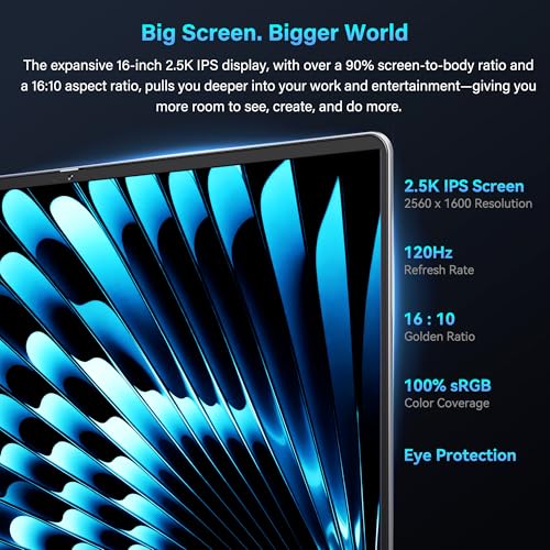 GEEKOM GeekBook X16 Pro 2.8 lbs Laptop, 16" IPS 2.5K 16:10 Laptop Computer, Ultra 9 185H, 32GB LPDDR5x 7500MHz RAM 2TB SSD, Up to 17 Hour, USB4, Fingerprint, Dual Fan, Copilot, Windows 11 Pro - color: GeekBook X16 Pro U9 32GB+2T