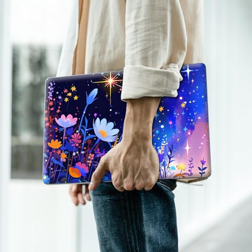 Reusable Universal Laptop Skin Sticker, Cut to Fit for 11.6–15.6 Inch Laptops, Waterproof Protective Film, No-Residue - Starlit Flowers - color: Starlit Flowers