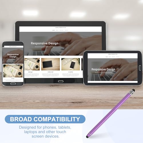 PATIKIL 5 Pcs Stylus Pens for Touch Screen, 2 in 1 High Sensitivity Universal Pen Capacitive Stylus for Phone Tablets Laptop Touch Screen Devices, Purple - color: Purple