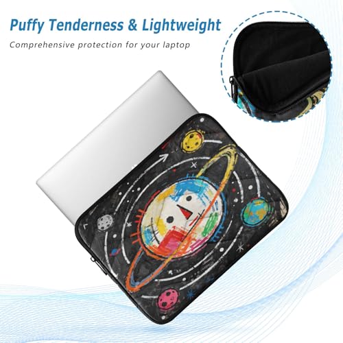 Cartoon Space Planet Padded Laptop Sleeve Case 13 Inch Soft Quilted Laptop Bag Waterproof Computer Sleeves - color: Cartoon Space Planet, size: Medium