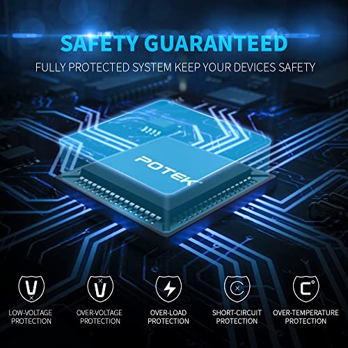 POTEK 2000W Power Inverter 3 AC Outlets 12V DC to 110V AC Car Inverter with 2A USB Port Black - size: 2000W-MSW