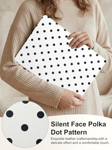 Voidborne Compatible with MacBook Pro 13 inch Case 2026-2016 A2338 M1 A2251 A2289 A2159 A1989 A1708 A1706,Matte Leather Hard Shell Protective Case for Pro13 inch + Keyboard Cover,Polka Dots,White - color: White02