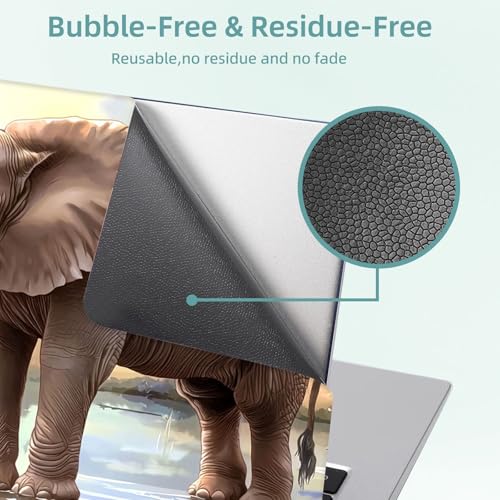 Universal Laptop Skin Decal, 3-Piece Vinyl Protector for 12 13 14 15.6" Notebook, Waterproof Anti-Scratch, Easy Trim & Bubble-Free Finish, Elephant Standing in Water - color: Elephant Standing in Water