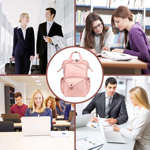 Hap Tim Travel Backpack Carry On Flight Approved, Laptop Backpack Women, Work Backpack Woman, Teacher Backpack, Pink（7651-PK） - color: Pink