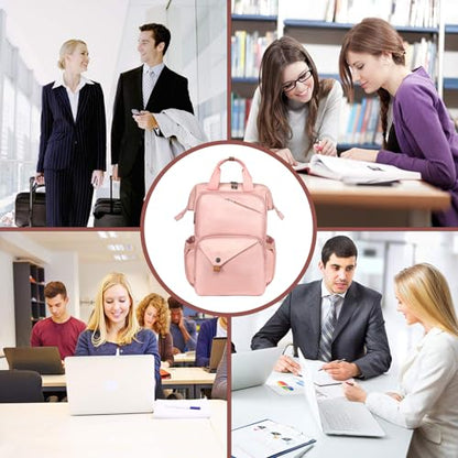 Hap Tim Travel Backpack Carry On Flight Approved, Laptop Backpack Women, Work Backpack Woman, Teacher Backpack, Pink（7651-PK） - color: Pink