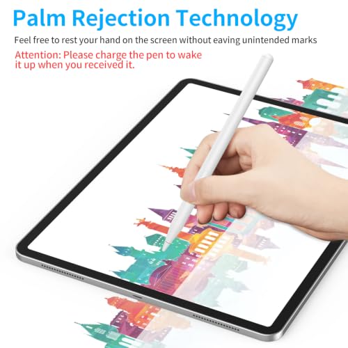 Stylus Pen for HP Omnibook, Digital Pen for HP Envy Pavilion Specter x360 Touch Screen Devices Rechargeable MPP 2.0 Tilt with 4096 Pressure Sensitivity Palm Rejection, Fast Charging - color: 4096-White
