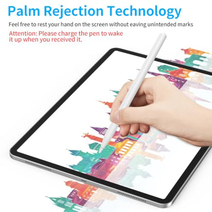 Stylus Pen for HP Omnibook, Digital Pen for HP Envy Pavilion Specter x360 Touch Screen Devices Rechargeable MPP 2.0 Tilt with 4096 Pressure Sensitivity Palm Rejection, Fast Charging - color: 4096-White