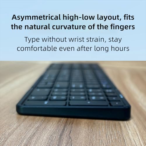 Foldable Bluetooth Keyboard with Touchpad and Number Pad, 3 Devices, Bluetooth 5.1, Rechargeable Full Size Ultra Slim Keyboards for Phone, Tablet, Laptop (Black) - color: Black