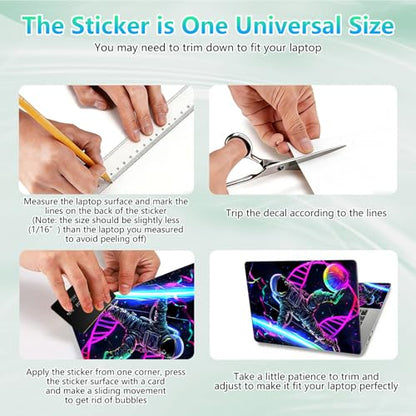 Laptop Skin Sticker Decal 12"-15.6" Universal Laptop/Notebook/Netbook Vinyl - Waterproof Scratch Resistant,Fits HP Dell Lenovo MacBook,2 Free Wrist Pads,Easy Apply & Remove,Cute Pink Astronaut - color: Cute Pink Astronaut