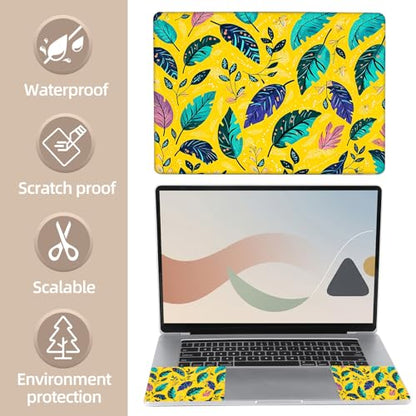 Universal Laptop Skin Sticker for 12/13/14/15.6 Inch Laptops, Reusable Vinyl Laptop Decal Cover, Waterproof Scratch Resistant Notebook Skin with 2 Wrist Pads,Feather Illustration - color: Feather Illustration