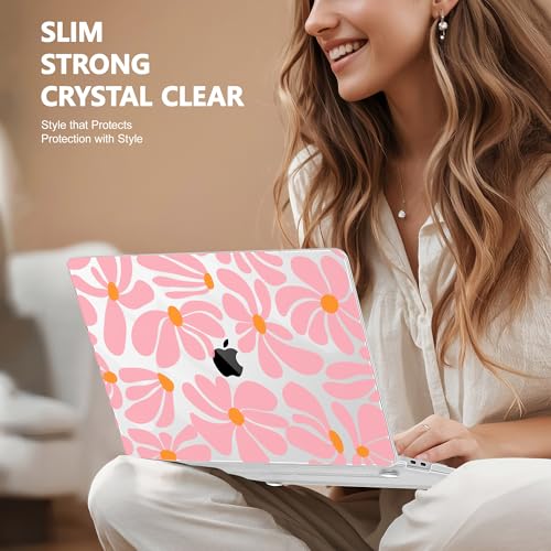 May Chen Compatible with MacBook Air 13 inch Case 2022 2021, 2020-2018 Release Model: M1 A2337 A2179 A1932, Plastic Hard Shell Case Cover for Mabook Air 13 inch with Retina Dispaly, Groovy Flower - color: Groovy Flower