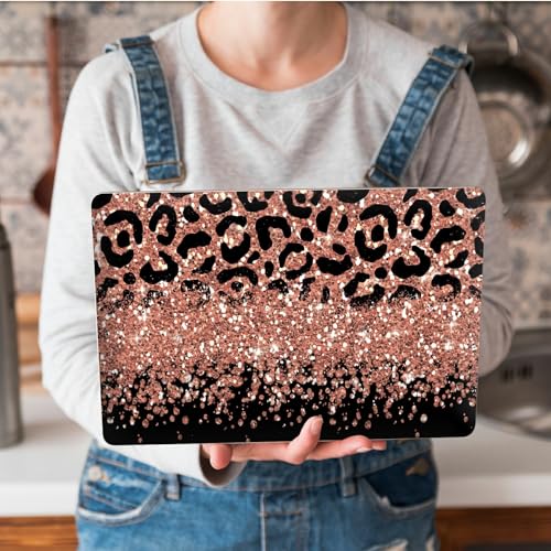 Universal Laptop Skin Sticker with 2 Wrist Pad Skins, Waterproof Scratch Resistant Vinyl Laptop Cover Decal, Cut to Fit for 11–15.6 Inch MacBook HP Dell Lenovo, Glitter Leopards - color: Glitter Leopards