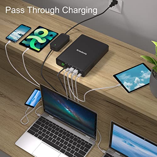 Portable Charger, PD 100W USB C Power Bank 64000mAh Fast Charging External Battery Pack with Dual PD (100W&65W) & 4 USB-A (QC3.0 18W) for Type-C Laptops, MacBook Pros, XPS, iPad Pro