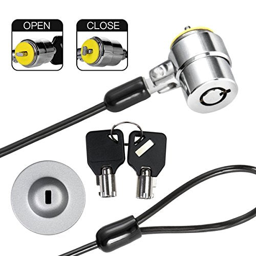 Laptop Lock Cable 6ft Cut-Resistant Security Cable with 360° Rotating Lock for Wedge Slot Laptops 7x3mm Anti-Theft Computer Lock for Office, Library, Travel, Students & Business - size: k 1pack