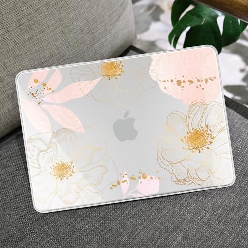 MEEgoodo 4-in-1 Printed Case for MacBook Neo 13 inch 2026 Release Model A3404, Laptop Hard Shell Cases with Keyboard Skin & Screen Protector & Webcam Covers, Tropical Pink Flowers - color: Tropical Pink Flowers