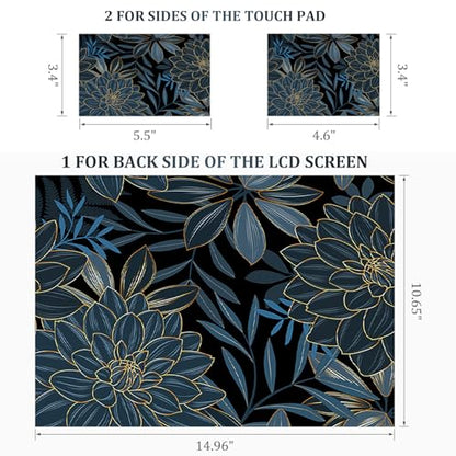 12 13 14 15 15.4 15.6 Inches Laptop Skin Sticker Decal Universal Netbook Skin Sticker Reusable Soft Notebook Art Protector Cover Decal, Blue Flower - color: Blue Flower