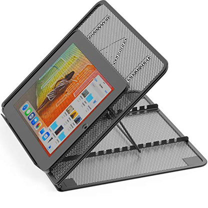 Simple Houseware Mesh Laptop Stand with 11-Levels Adjustable Ventilated Computer Holder, Black