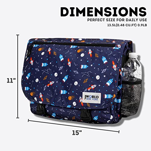 J World New York Terry Messenger Bag for Women Girls School Kids - color: Spaceship