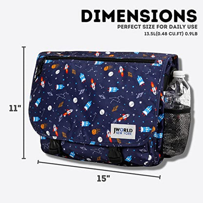 J World New York Terry Messenger Bag for Women Girls School Kids - color: Spaceship
