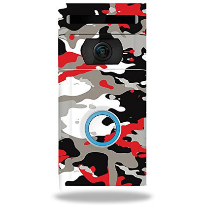 MightySkins Skin Compatible with Ring Doorbell 2 - Red Camo | Protective, Durable, and Unique Vinyl Decal wrap Cover | Easy to Apply, Remove, and Change Styles | Made in The USA - color: Red Camo