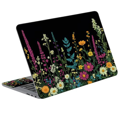 Universal Laptop Skin Sticker Decal with 2 Wrist Pad Skins, Waterproof Scratch Vinyl Cover for 11–15.6 Inch MacBook, HP, Dell, Lenovo, Cutable & Reusable,Dark Floral Garden Art - color: Dark Floral Garden Art