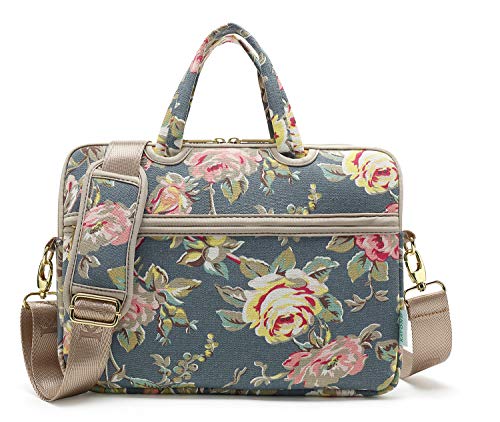 Blue Water Hyacinth Patten water resistant Laptop Shoulder Messenger Bag Case Sleeve for 14 Inch 14.1 Inch Laptop,Laptop Briefcase - color: Water Hyacinth, size: 14-14.1 Inch