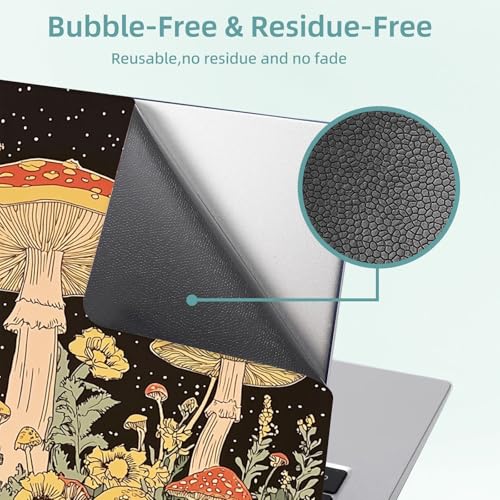 Universal Laptop Skin Decal, 3-Piece Vinyl Protector for 12 13 14 15.6" Notebook, Waterproof Anti-Scratch, Easy Trim & Bubble-Free Finish, Mushrooms Psychedelic - color: Mushrooms Psychedelic