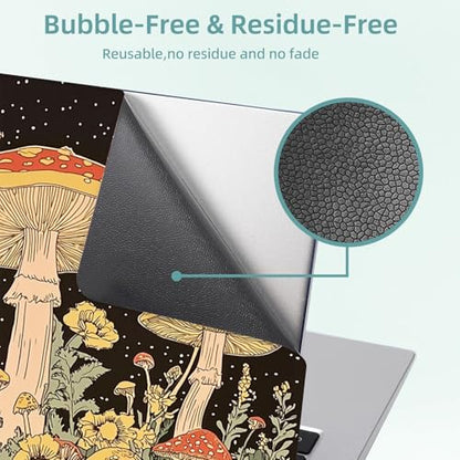 Universal Laptop Skin Decal, 3-Piece Vinyl Protector for 12 13 14 15.6" Notebook, Waterproof Anti-Scratch, Easy Trim & Bubble-Free Finish, Mushrooms Psychedelic - color: Mushrooms Psychedelic